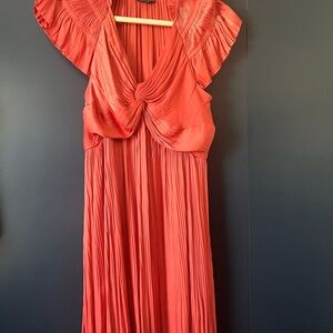 Current Air Coral Maxi Dress with Knot Detail